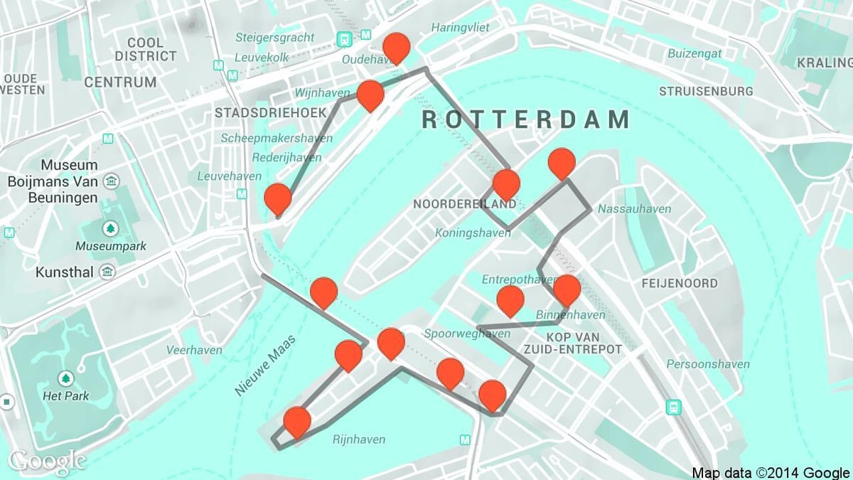 Mapa de arquitetura de Rotterdam 