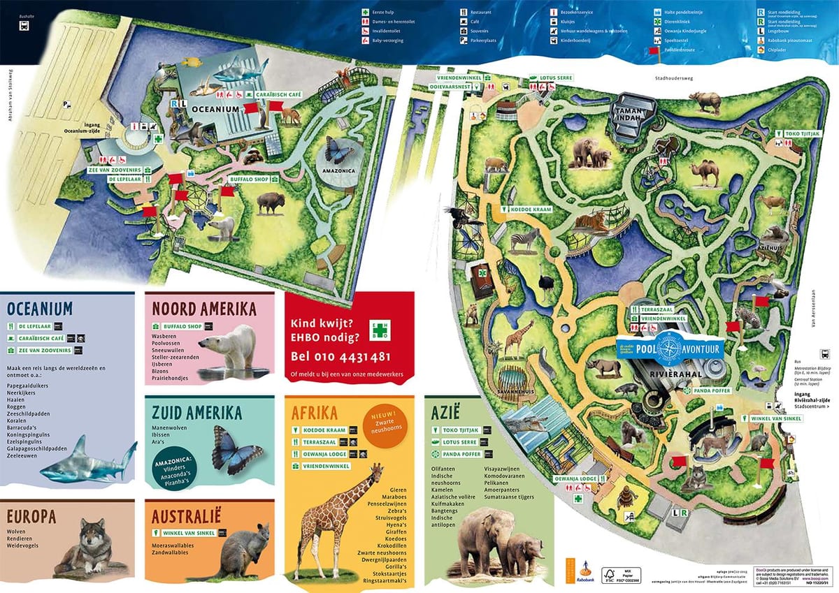 Mapa do jardim zoológico de Rotterdam 
