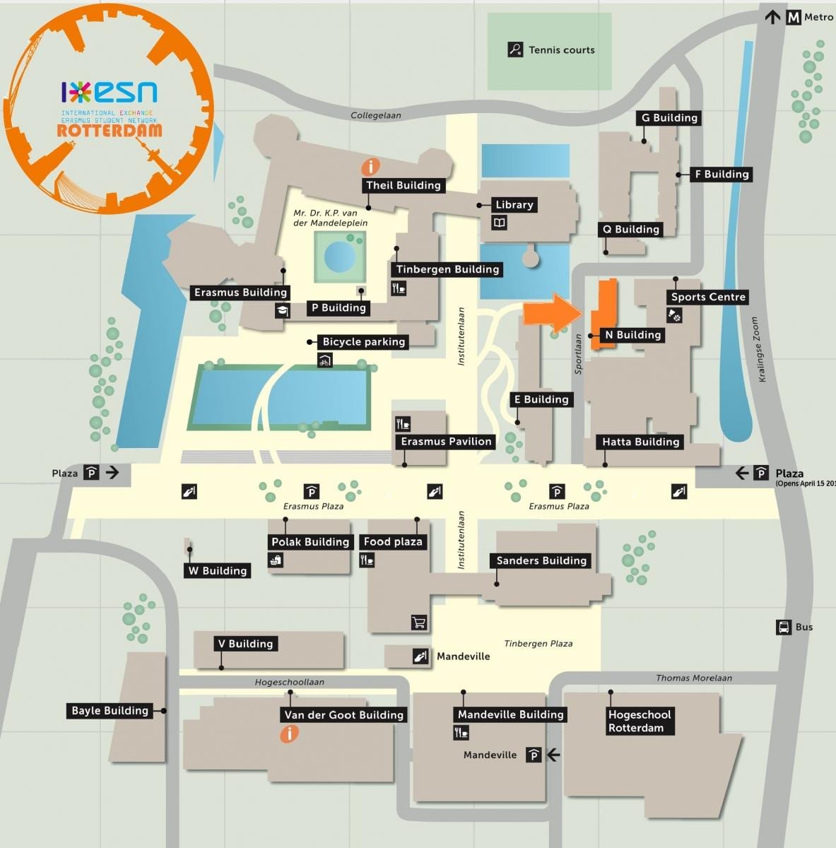 Mapa da erasmus university Rotterdam